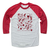 Mens Baseball T-Shirt Red / Ash